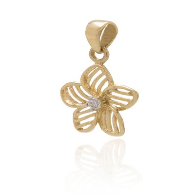 Imagen 2 del producto Colgante de Oro 18kt Flor Circonita Central