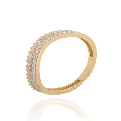 Imagen 2 del producto Anillo Compromiso de Oro 18Kt Cintillo doble Circon