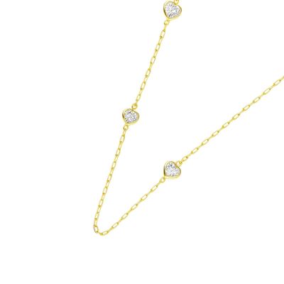 Imagen 2 del producto Collar Oro Amarillo 18kt Corazones Circonita