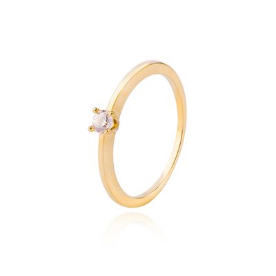 Anillo Compromiso de Oro 18Kt Solitario de 4mm