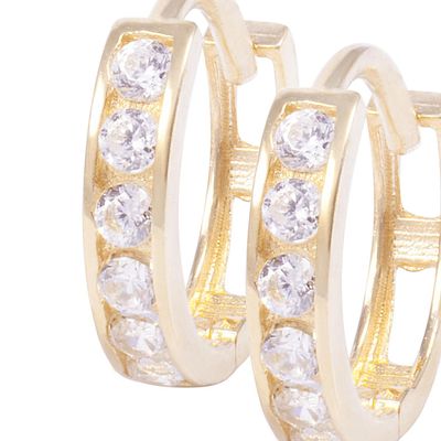 Imagen 2 del producto Aros de Oro 18Kt Argolla Pequeñas Circon