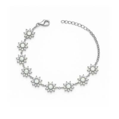 Pulsera de Plata Esterlina 925 Sol de Plata con Circonita