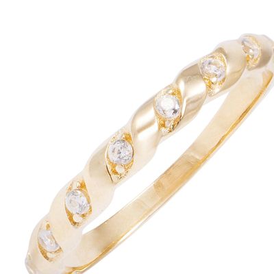 Imagen 2 del producto Anillode Oro 18Kt de Compromiso 1/2 Cintillo con Circon