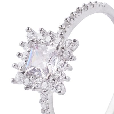 Imagen 2 del producto Anillo de Plata Esterlina 925 Medio Cintillo Cuadrado