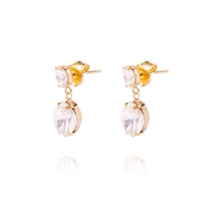 Imagen 1 del producto Aros de Plata Esterlina 925 Doble Circonita Ovalado