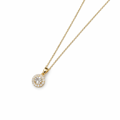 Imagen 2 del producto Colgante Oro Amarillo 18kt Botón Circonita Central 5MM