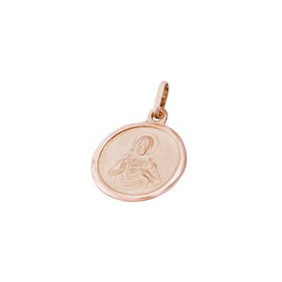 Colgante Oro Miel 18kt Sagrado Corazón con Bisel