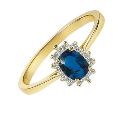 Imagen 2 del producto Anillo Oro Amarillo 18kt Circonita-Zafiro