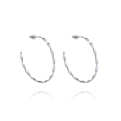 Aros de Plata Esterlina 925 Argollas Doblada