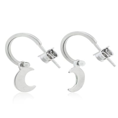 Imagen 2 del producto Aros de Plata Esterlina 925 Argollas Luna