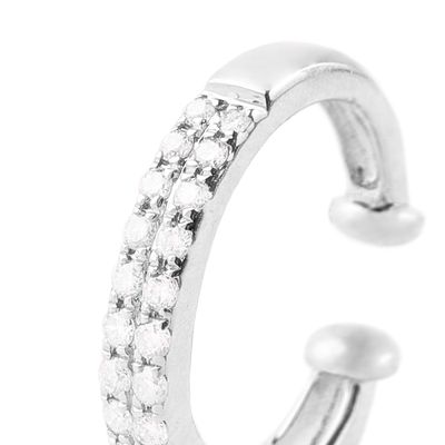 Imagen 2 del producto Aro de Oro Blanco 18kt Diamantes 9Pts Total Corte Brillante