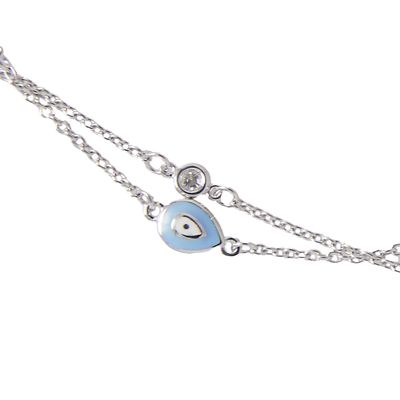 Imagen 2 del producto Pulsera de Oro Blanco 18kt Diamante Ojo Turco 11 Puntos