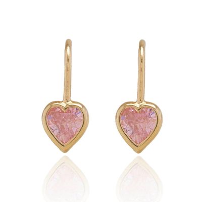 Imagen 2 del producto Aros Oro Amarillo 18kt Corazón de Rosa de Francia
