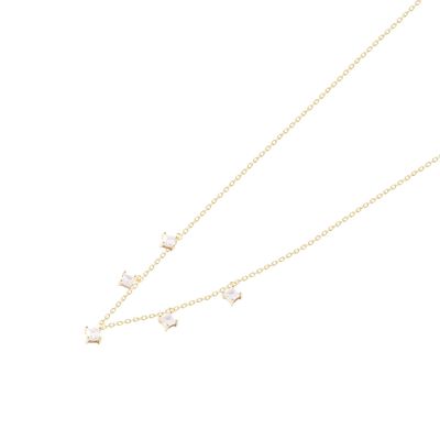 Collar Revestido en Oro 18kt Choker Circones Colgantes