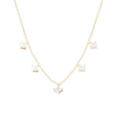 Imagen 2 del producto Collar Revestido en Oro 18kt Choker Circones Colgantes