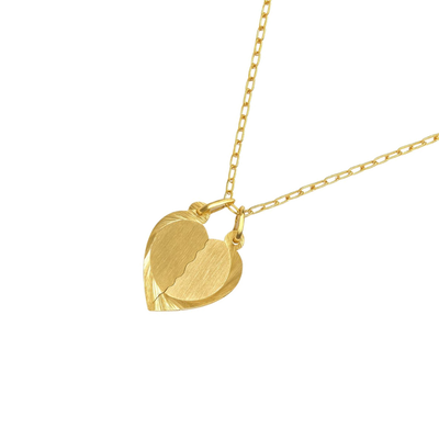 Imagen 2 del producto Colgante Oro Miel 18kt Placa Corazón Duo Amor