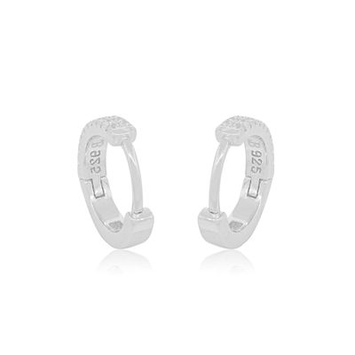 Imagen 2 del producto Aros de Plata Esterlina 925 Argollas Doble Riel Circones