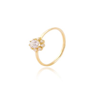 Anillo Oro Amarillo 18kt Rosera Circonita