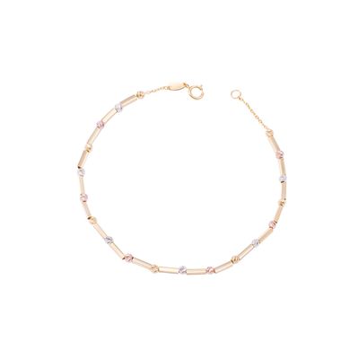 Pulsera Oro Amarillo 18kt Bolitas Tricolores