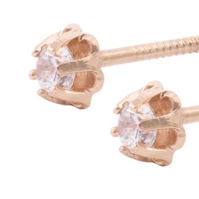 Imagen 2 del producto Aros Oro Miel 18kt Circón 2,5mm