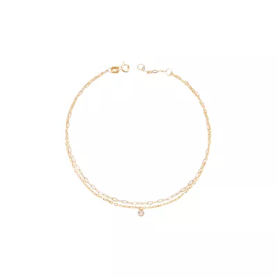 Imagen 1 del producto Tobillera Oro Amarillo 18kt Doble Cadena