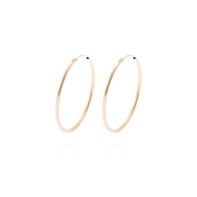 Aros Revestida en Oro 18kt Argollas Grandes Lisas