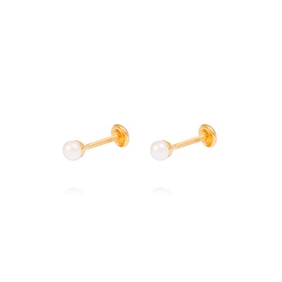 Imagen 2 del producto Aros Oro Amarillo 18kt Perlas 3,0 mm