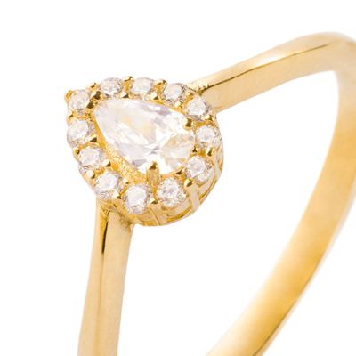 Imagen 2 del producto Anillo Compromiso de Oro 18kt Modelo Gota & Circón