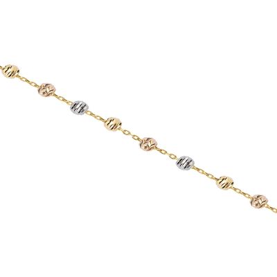 Imagen 2 del producto Pulsera de Oro 18kt Bolitas en Tricolor