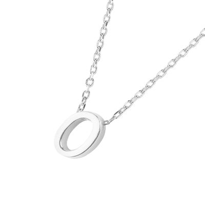 Collar de Plata Esterlina 925 Letra O Lisa