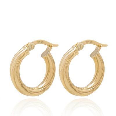 Aros de Oro 18kt Argollas Tocida