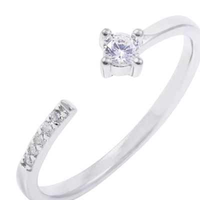 Imagen 2 del producto Anillo de Plata Esterlina Abierto Con Circones