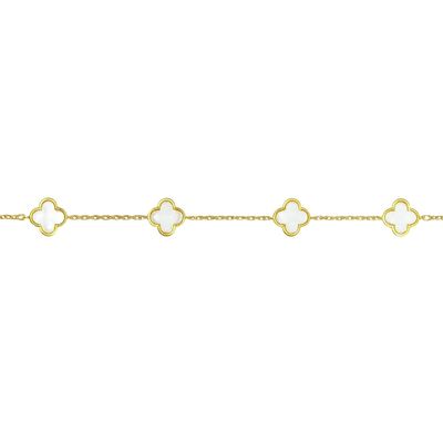 Imagen 2 del producto Pulsera Oro Amarillo 18kt Cinco Trébol Nacar