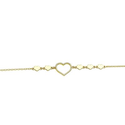 Imagen 2 del producto Pulsera Oro Amarillo 18kt Corazones 3x2