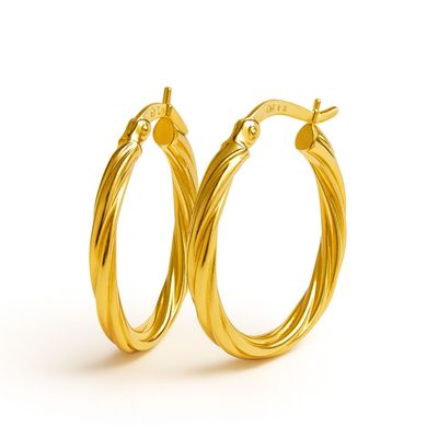 Imagen 2 del producto Aros Oro 18kt Argolla Torcida