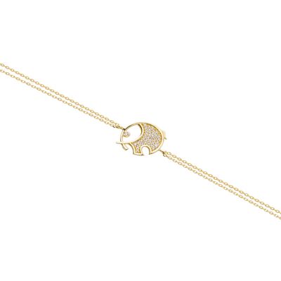 Pulsera Plata Esterlina 925 Revestido en Oro 18kt  Elefante