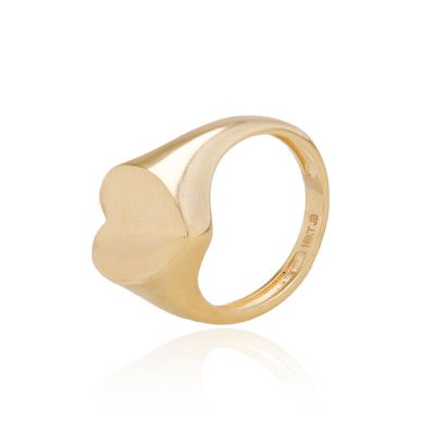 Anillo de Oro 18kt Corazón Sello