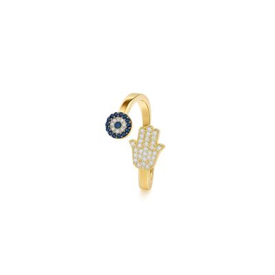 Imagen 2 del producto Anillo de Oro 18kt Diamantes 22 Pts es Corte Brillante 9 Pts Zafiro