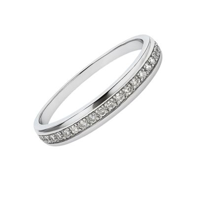 Imagen 2 del producto Anillo Oro Blanco 14kt Riel Oval Circonita