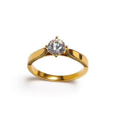 Imagen 2 del producto Anillo Oro Amarillo 18Kt Circonita con Engaste Canal