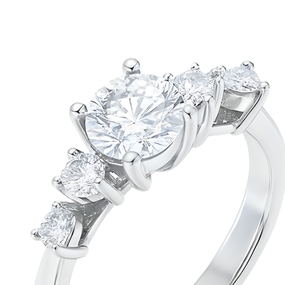 Imagen 2 del producto Anillo Oro Blanco 18kt Circonita Central 6 MM