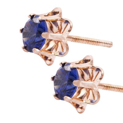 Imagen 2 del producto Aros Oro Miel de 18kt Zafiro