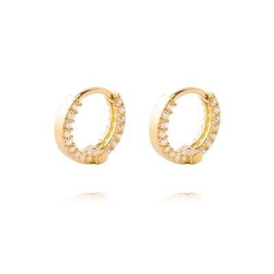 Aros de Oro 18kt Argollas Circon de 8,0mm