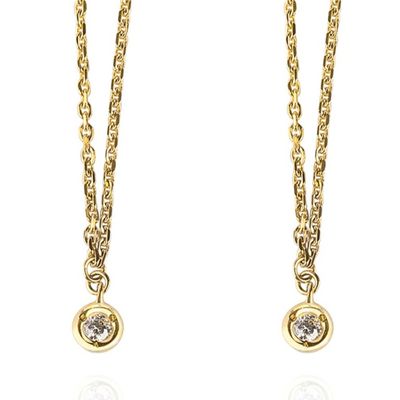 Imagen 2 del producto Aros de Oro 18kt con Diamantes Cadena 6pts  total SI/H
