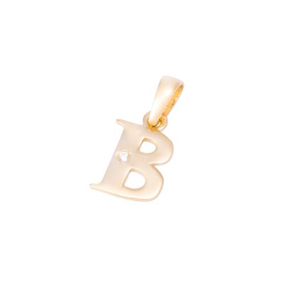 Colgante de Oro de 18kt Circonitas letra B