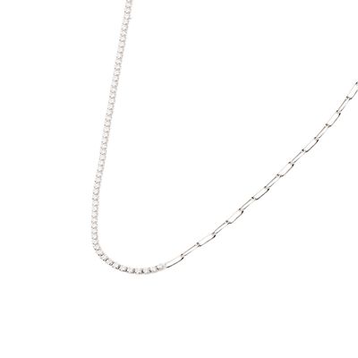 Collar de Plata Esterlina 925 Eslabones Circon