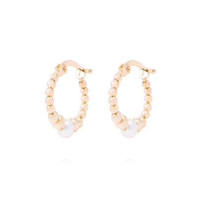 Aros de Oro de 18kt Argollas y perlas