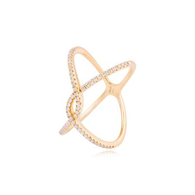 Anillo Compromiso de Oro de 18kt Nudo 31 puntos de diamante