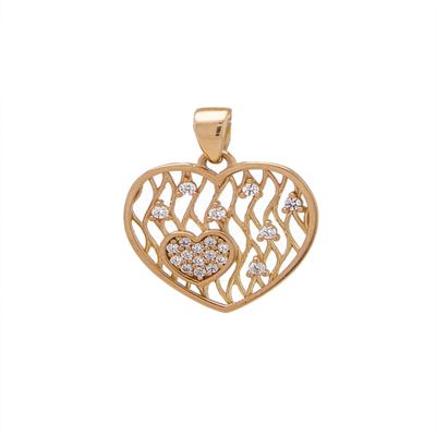 Colgante de Oro 18kt Modelo Corazon Circones filigrana