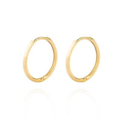 Aros de Oro 18kt Argollas Lisa en Tubo